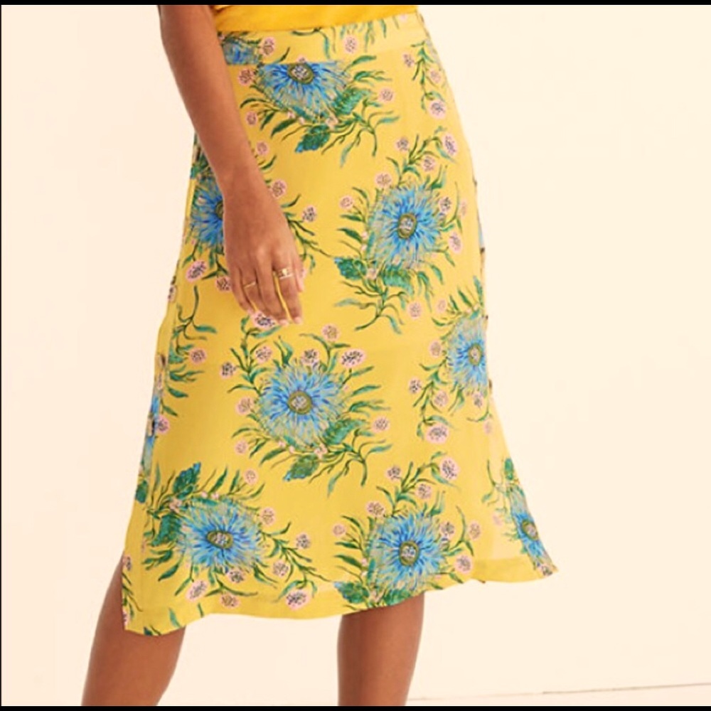 Madewell silk side-button skirt - never worn
